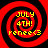 Four identical red and black spiral patterns with yellow text reading "JULY 4TH! renee<3" arranged in a