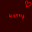 Red pixelated heart symbol above two instances of the word 'kotty' on a dark red background.