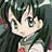 A pixelated anime-style character with green hair and large eyes appears on the left side of a contact sheet, while the right side displays stylized text "Anime IM" above smaller cursive text against a black background.