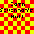 Red and yellow checkered background with repeated text "Damn Savannah's Hott" in black pixelated font, featuring animated orange glow effects on the right side.