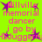 Bright green background with pink text and purple star shapes; repeated phrases 'Hillville memorial dancer' and 'i go by -Juggern-' in pixelated font.