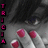 A vertical column of pink pixelated icons on the left side, with a dark gray background and three pink circular shapes in the lower right.
