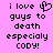 Pixelated text on pink background with heart symbol replacing 'u' in one version.