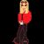 A pixelated animated contact sheet showing a blonde woman in red top and dark pants on left, with green text 'Original Icons .com' on right against black background.