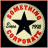 Circular icon with red text "SOMETHING CORPORATE" around a black star on cream background, set against dark backdrop.