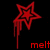 Red star-shaped icon with dripping effect and 'melt' text below, displayed in two states: one with red text, the other with white text.