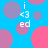 Blue background with pink and purple circles; white text 'i <3 ed' appears in multiple locations.