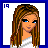 A 4x3 contact sheet of pixel art frames showing a cartoon character's face, torso, legs, and text phrases with handwritten-style blue lettering on white backgrounds.