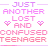A static contact sheet of 9 identical frames showing a pixelated text-based design with repeating phrases and heart symbols in pink/purple tones on white background.