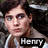 Pixelated close-up of a person with dark hair and light skin wearing a white shirt, with the name 'Henry' displayed in bold text at bottom right.