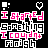 Pixelated text reads "I started something I couldn't finish" with pink and black lettering on a black background, plus white pixel art elements.