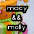 Pixelated icon with four distinct sections: orange floral background, gift box with pink text, purple crown design, and solid gray area.