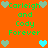 Pixelated orange background with green text reading "Carleigh and Cody Forever" surrounded by light blue and teal hearts.