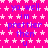 A static image with a bright pink background covered in white stars, displaying repeated blue text that reads "ya well im prettier then u" in a pixelated font.
