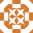 A static pixelated icon with a symmetrical orange and white geometric pattern featuring four star-like shapes at the center.