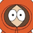 Pixelated cartoon character in orange hoodie with brown hair, wide eyes and neutral expression across four repeated