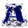Animated contact sheet showing 10 sequential frames of a blue letter A icon with snow accumulation and melting effects on a gray background.