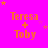 A bright pink background displays repeated orange text reading "Teresa + Toby" with scattered small pink and orange stars, some of which change position across frames.