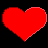 Red heart-shaped icons with white text and small asterisks on black background; some hearts display 'Bran', 'J', 'Love', or 'You' in stylized script.