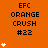 Orange background with black text reading "EFC ORANGE CRUSH #22" and white star icons in varying quantities across three