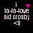 Pixelated text displays 'i la-la-love sid crosby <8' with a pink heart, pink dots, and a pink starburst animation on black background.