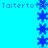 Blue star-shaped icons arranged vertically and horizontally on a cyan background with repeated text "Taitertot" in light blue.