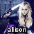 A woman with long blonde hair in a dark blue outfit appears in three distinct poses across the image, each displaying different actions and background elements.