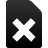 Black rectangular icon with rounded top-right corner featuring a large white X symbol centered on a gradient background.