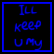Two side-by-side pixelated blue text icons on black and solid blue backgrounds with visible dithering and anti-aliasing artifacts.