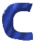 Blue C-shaped icons with textured surface arranged in a pattern on gray background