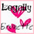 Two side-by-side animated frames of a buddy icon featuring pink hearts, butterflies, and stylized text with pixelated edges on a white background.