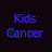 A contact sheet of 8 animated frames showing a yellow ribbon icon with "Kids Cancer" text on dark backgrounds, arranged in a 3x3 grid with one gray placeholder cell.