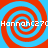 Four red and blue spiral patterns arranged in a with white text reading "HannahC27C" overlaid horizontally across the top and bottom