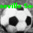 Two soccer balls with black and white , green text above them on a gray background