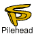 Yellow animated icon showing a stylized head in various folded and rotated poses with visible text 'Pilehead' beneath each frame.