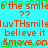 A static image with a bright cyan background displaying repeated red and green text phrases including "the smile", "??", "luvTHsmile", "believe it", and "&move on" in a pixelated font style.