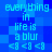 Blue pixelated background with cyan text repeating 'everything in life is a blur' and '<8 <8 <8' in two identical vertical