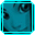 blue-tinted pixelated faces with cyan borders, each showing variations in visible text and facial expression across frames