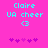Pixelated cyan text on bright pink background with two identical static frames showing 'Claire UA cheer <3' and purple heart symbols below.
