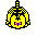 Pixel art character with yellow hair and black top, showing multiple expressions including smiling, neutral, crying, and holding colored objects in a