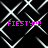 Black background with white geometric lines forming a pattern, four instances of pink text reading "FIESTY!!!" and "FIESTY!!!" in different positions