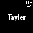 Pixelated white text 'Tayler' appears twice on a black background with a pixelated heart symbol above.