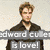 Animated icon featuring multiple Edward Cullen images with overlaid text fragments, transitioning between static views.