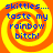 Four identical pixelated spiral icons with orange and yellow swirls and blue text reading 'skittles... taste my rainbow bitch!'