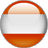 Static circular icon with orange and white horizontal stripes, smooth gradient transitions, and subtle gray border on a transparent background.
