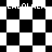 Black-and-white pixelated pattern with shifting checkerboard and diamond shapes, featuring partial text fragments like 'LALALALA' and 'ALALAL' in blocky font.