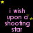 repeated text "i wish upon a shooting star" in pink pixelated font on black background with yellow and brown stars, one gray square in bottom-right corner