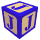 Blue and beige cube-shaped icons with a stylized 'J' on each face, arranged in a on a gray background