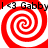 Red and white spiral pattern with black text reading "I <3 Gabbyl <3 Gabby" on a red background.