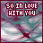 Animated icon with text changing from 'SO IN LOVE WITH YOU' to 'SO I THOUGHT', featuring shifting star-like shapes over a patterned background.